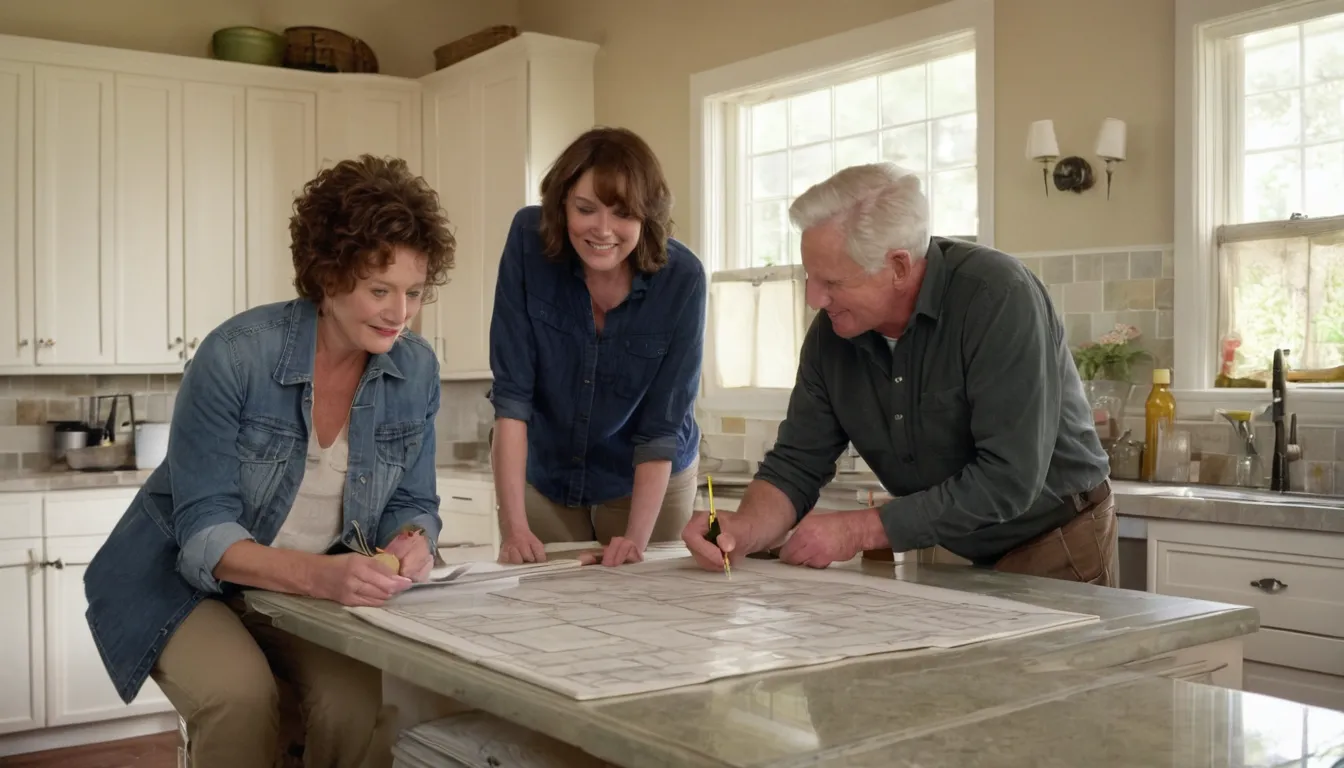 A provider and homeowner discussing a kitchen plan in the Kenner area